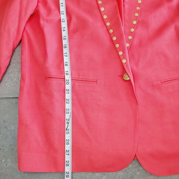 Vintage Mardel Womens Coral Pink Blazer Business Casual Unique Dolly Retro SZ 12 - Picture 8 of 11